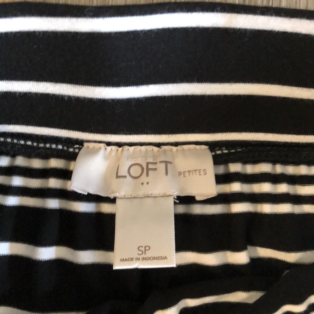Loft Petites Maxi Skirt Black And White Striped  Size SP - Picture 6 of 15